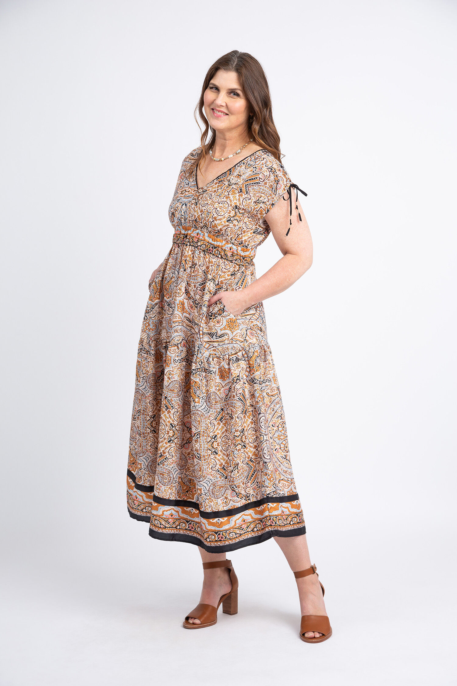Vintage Print Maxi Dress Image 1