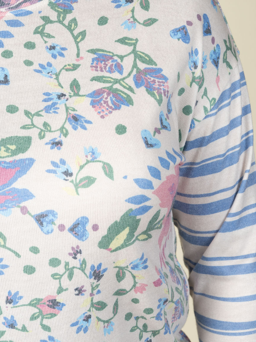 Long Sleeve Crew Neck Floral Print  Image 3