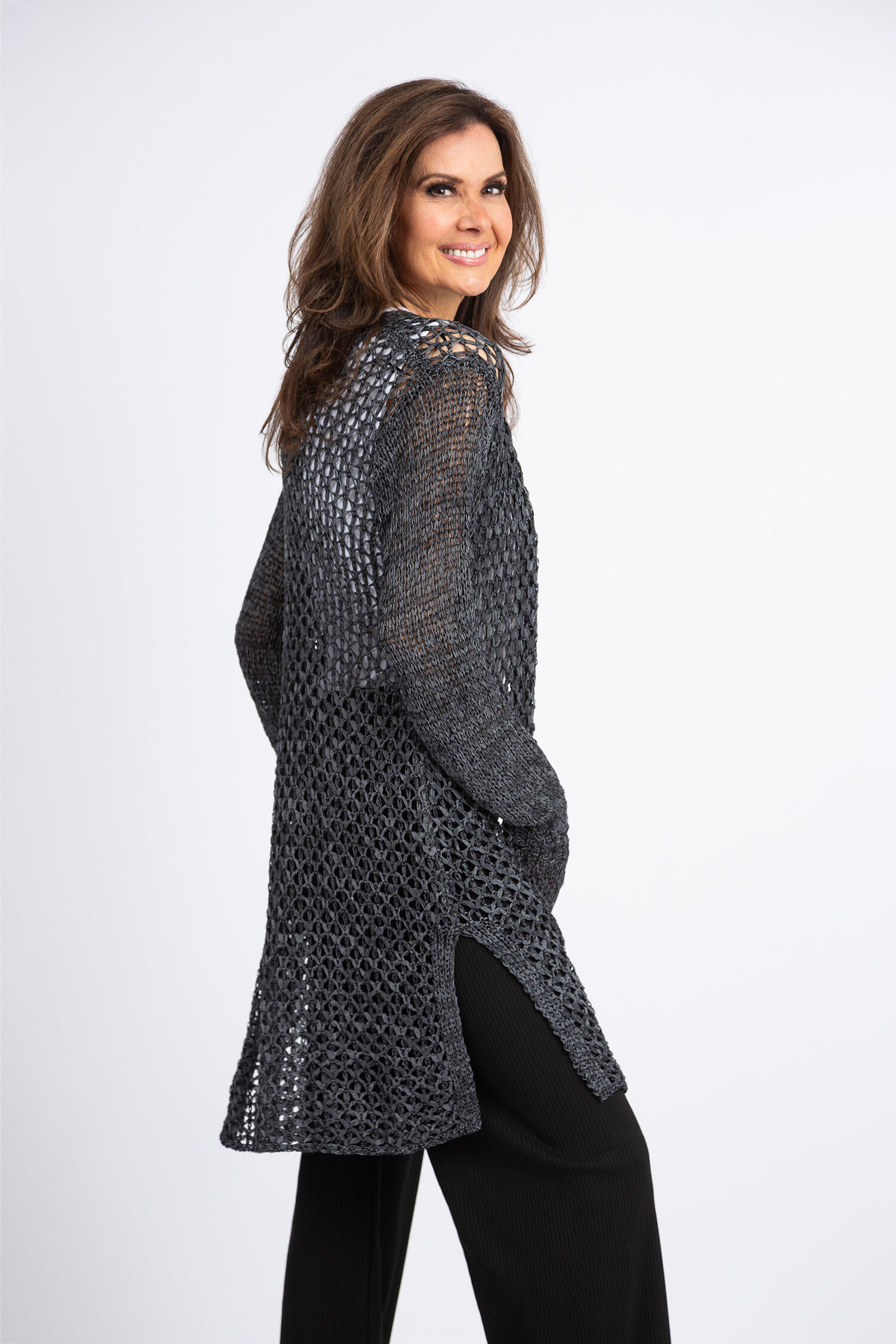 Twist Yarn Longline Cardigan Image 4