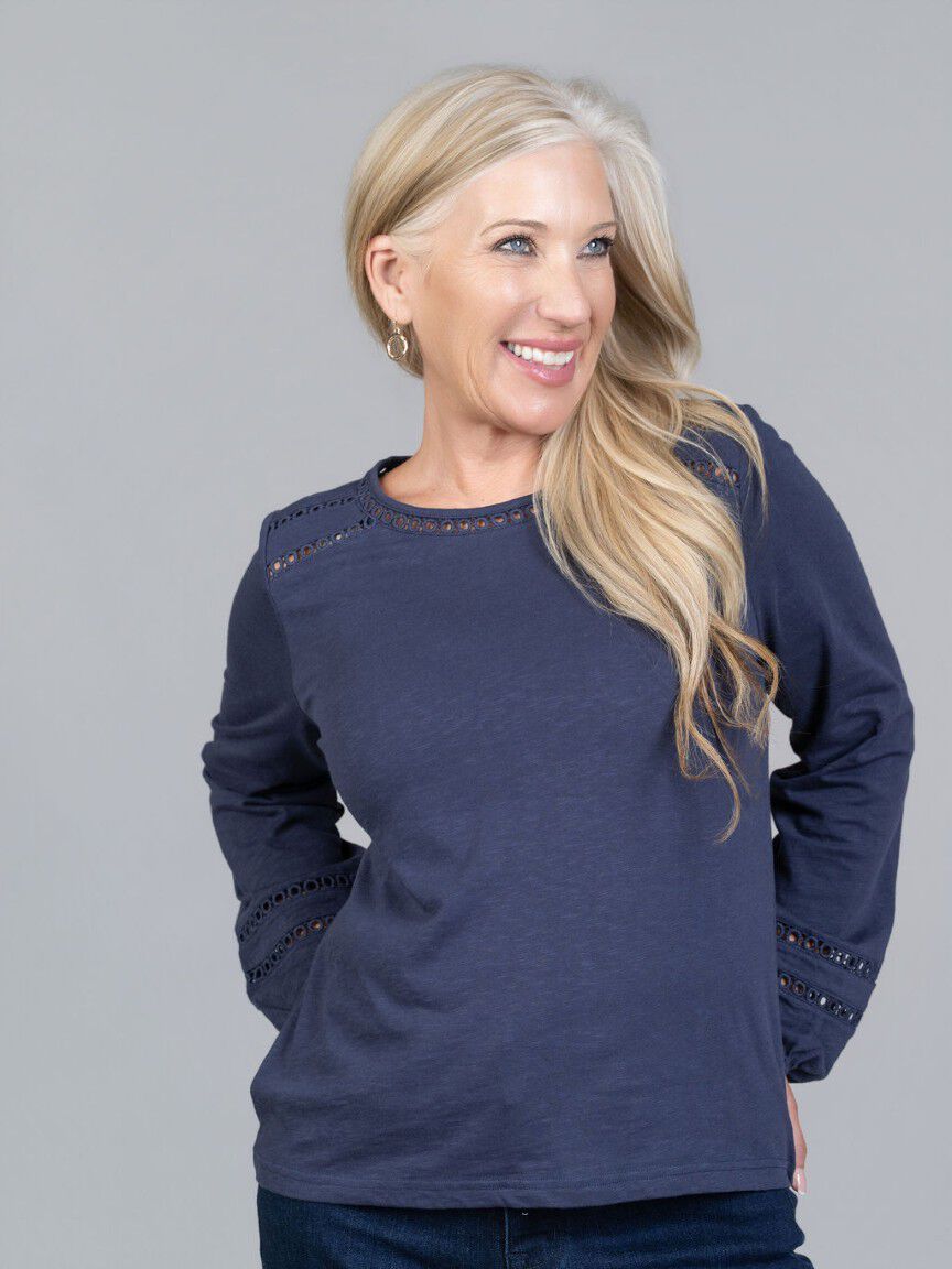 Tape Detail Crew Neck Top