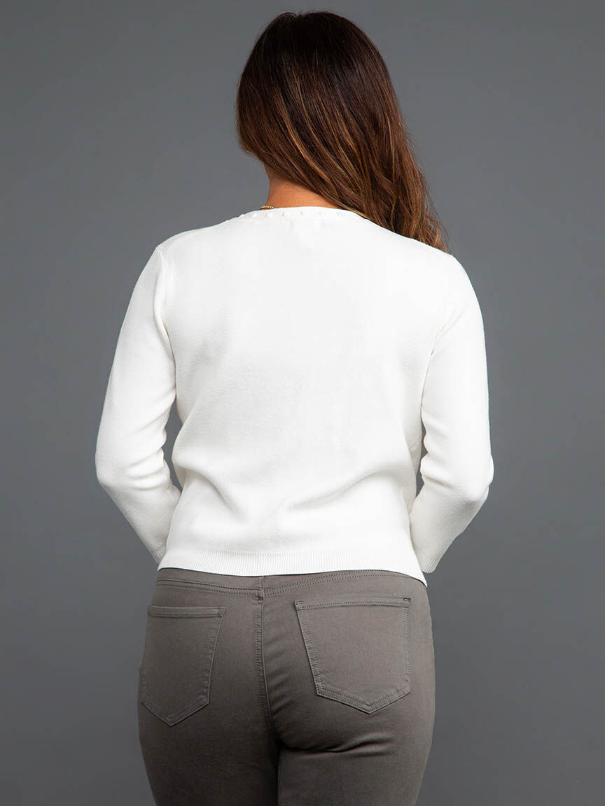 Textured Trim Cardigan Image 4