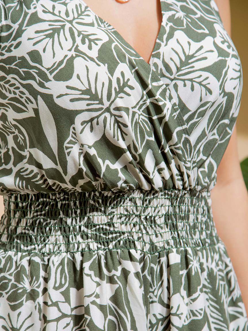 Floral V-Neck Jumpsuit Image 5