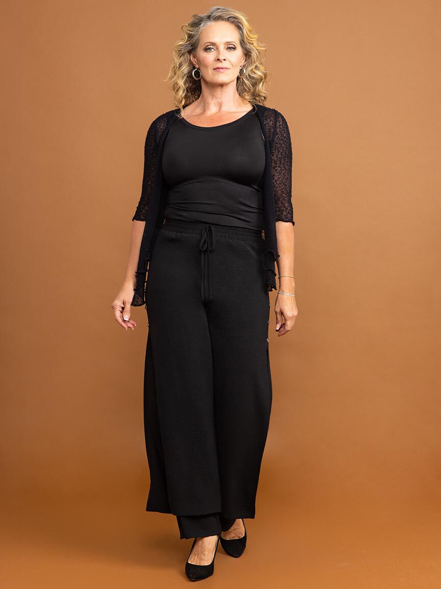 Palazzo Pant with Buttons on the Side Image 1