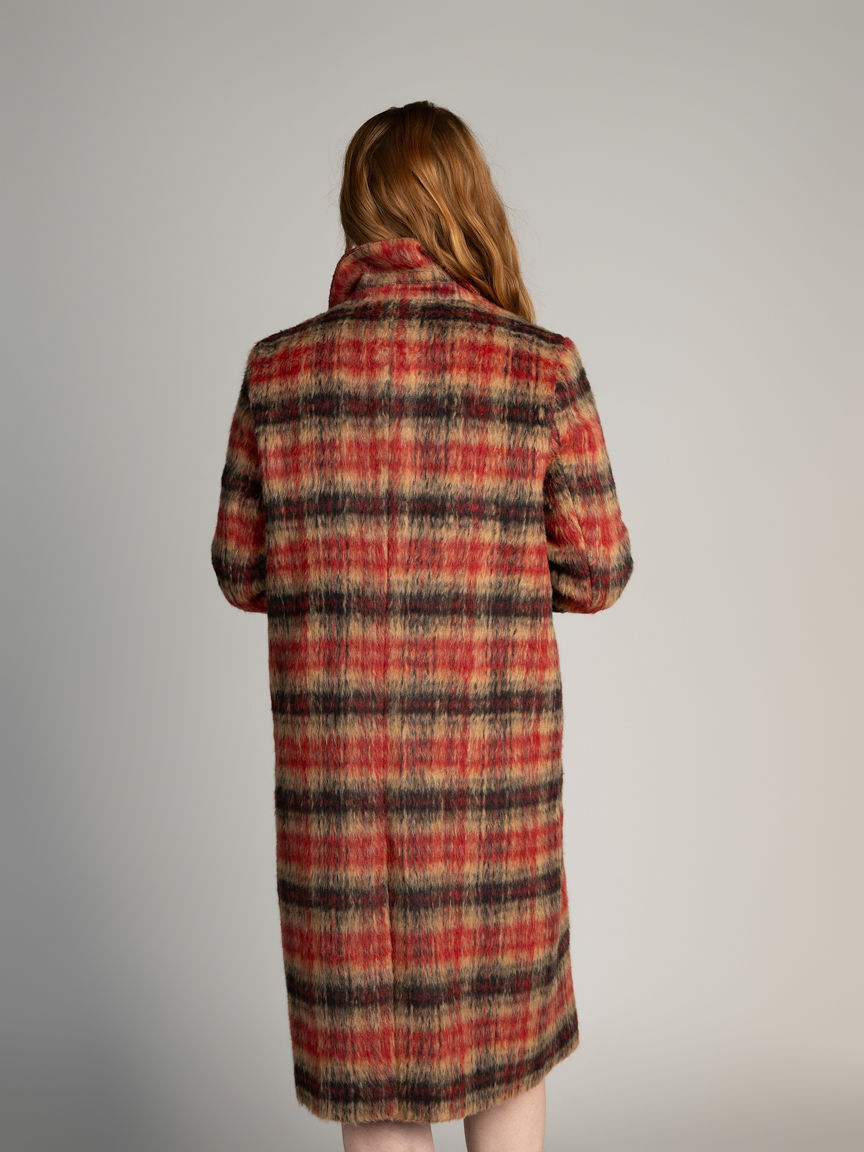 Plaid Double Breasted Coat