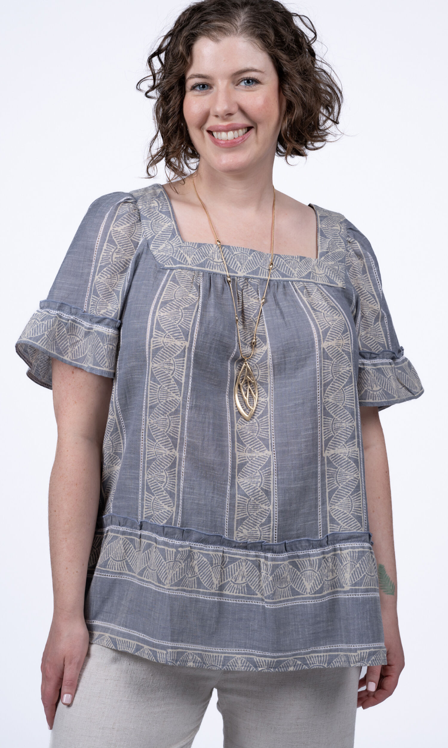 Chambray Cotton Blouse Image 2