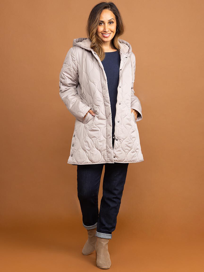 Chain Quilted Hooded Jacket Image 1