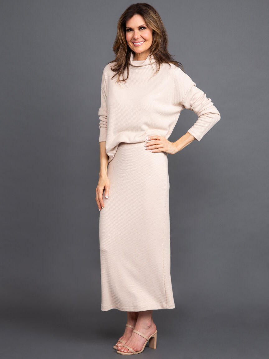 Ribbed Knit Maxi Skirt Image 1