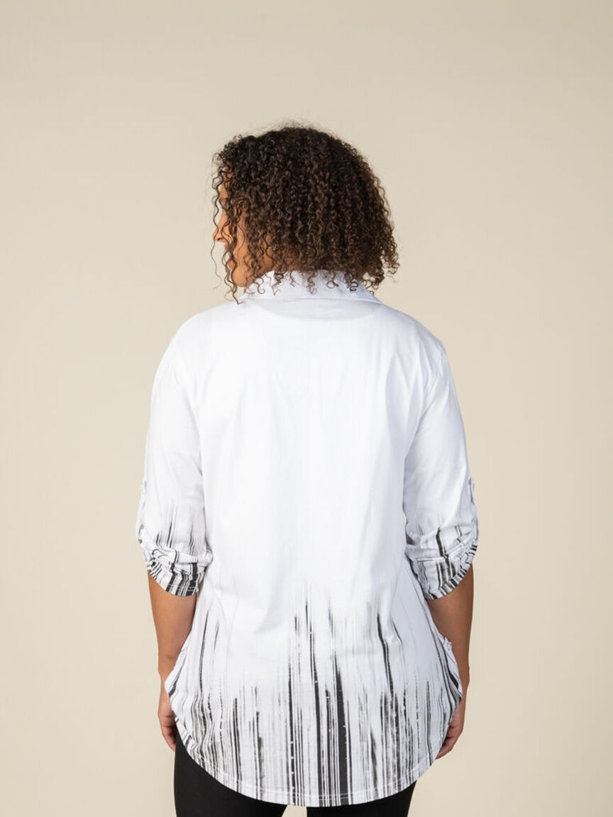 3/4 Sleeve Blouse with Hotfix Detail