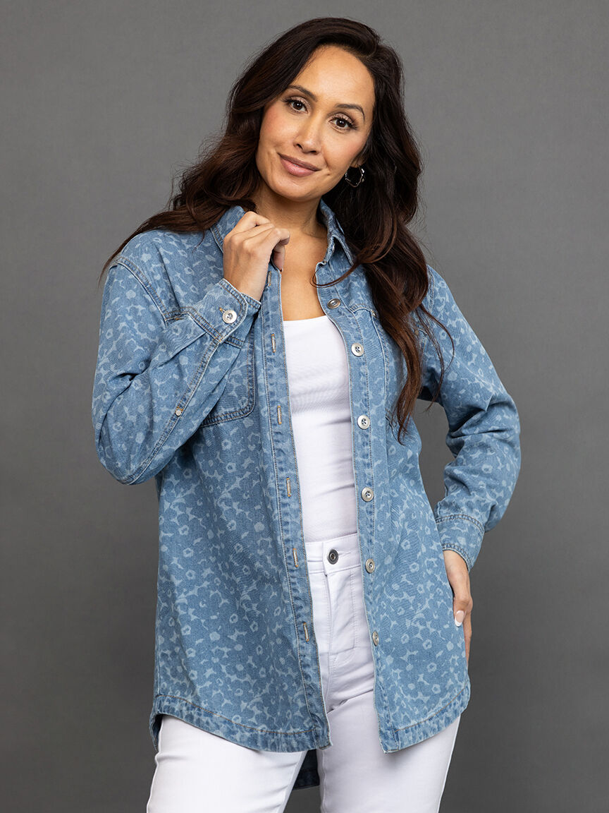 Long Sleeve Denim Blouse  Image 2
