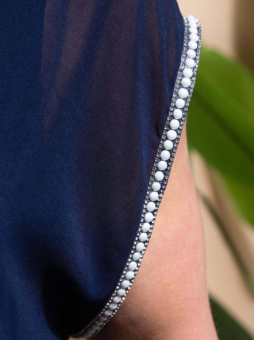 Pearl Trim Midi Dress Image 4