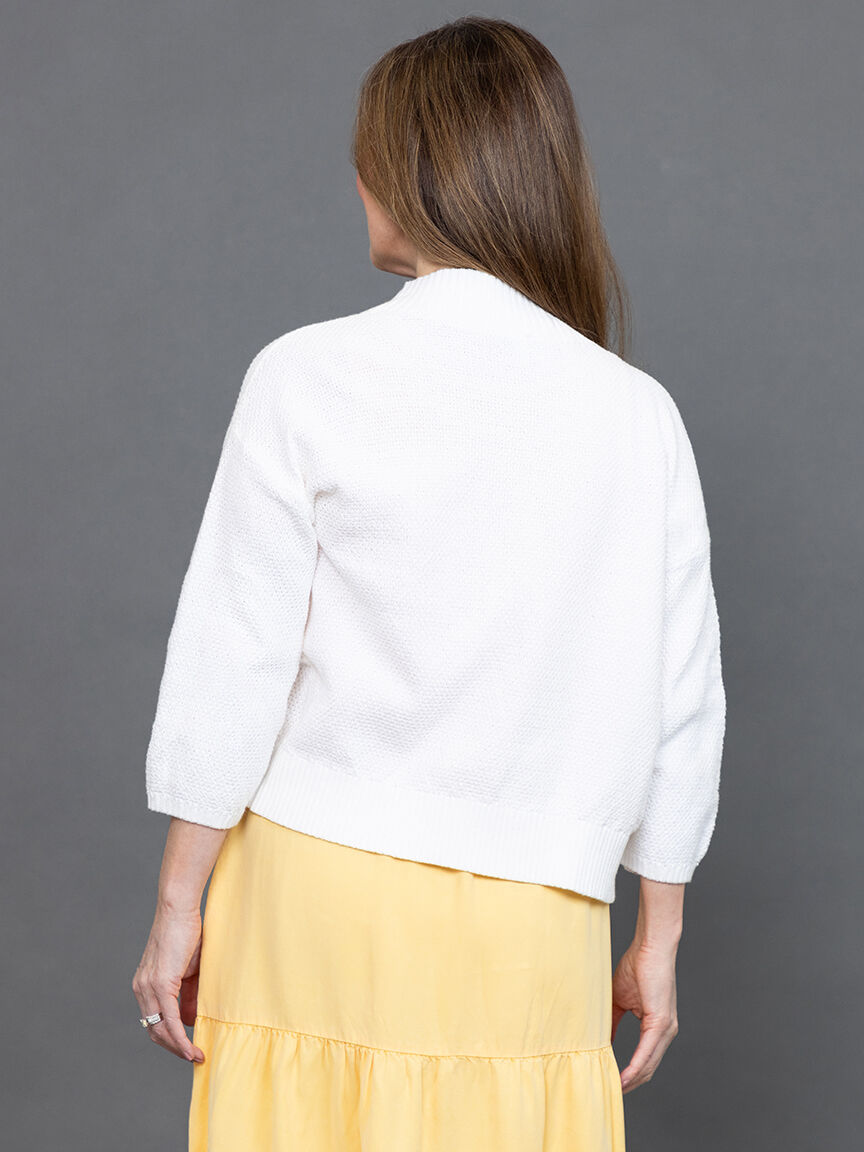 Cotton Curved-Hem Cocoon Cardigan Image 4