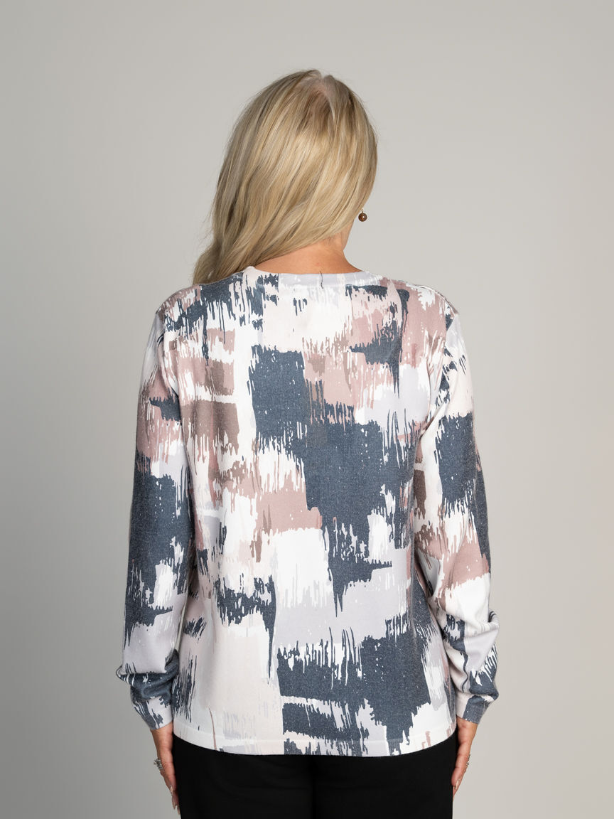 Lightweight Floral Foil Sweater