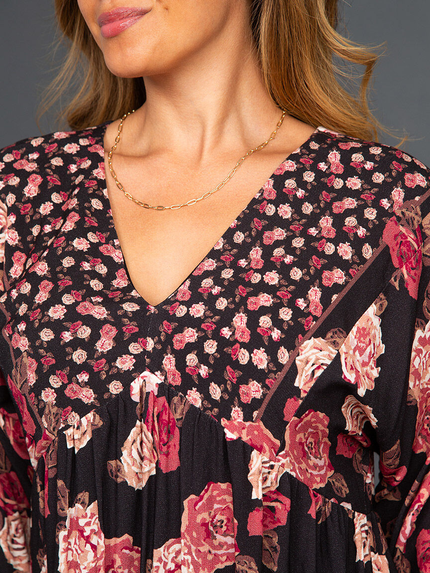 Long Dolman Sleeve Dress With V-Neck Image 5