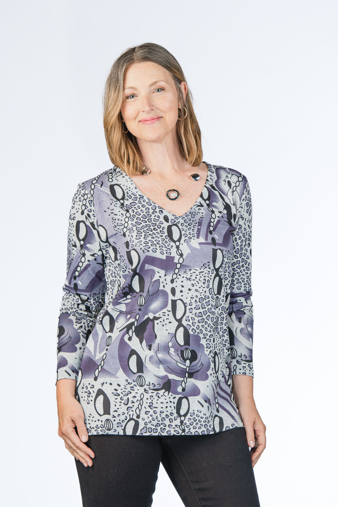 Purple Plum Multi-Print Shirt  Image 1