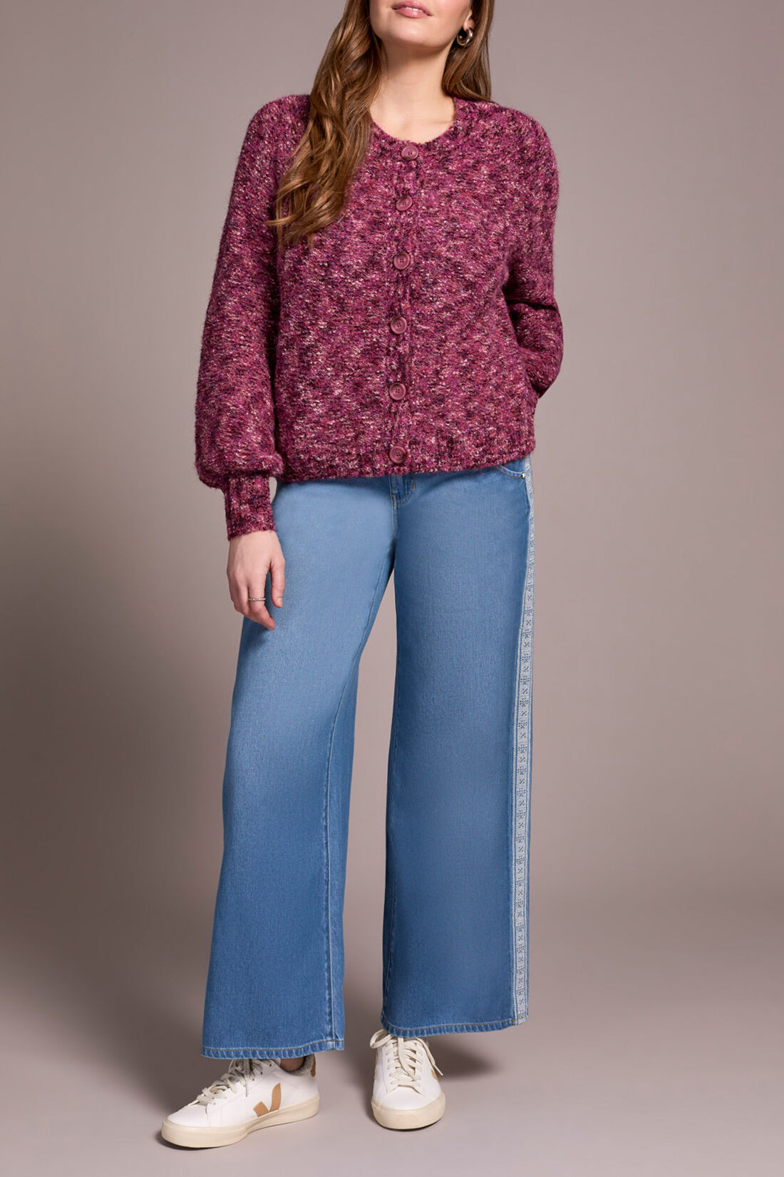 Button-Up Raglan Knitted Cardigan