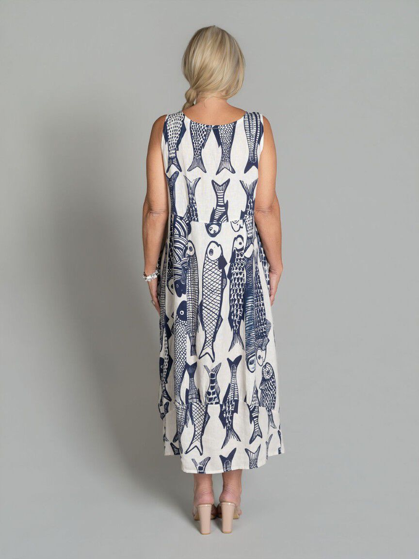 Square Neckline Fish Dress