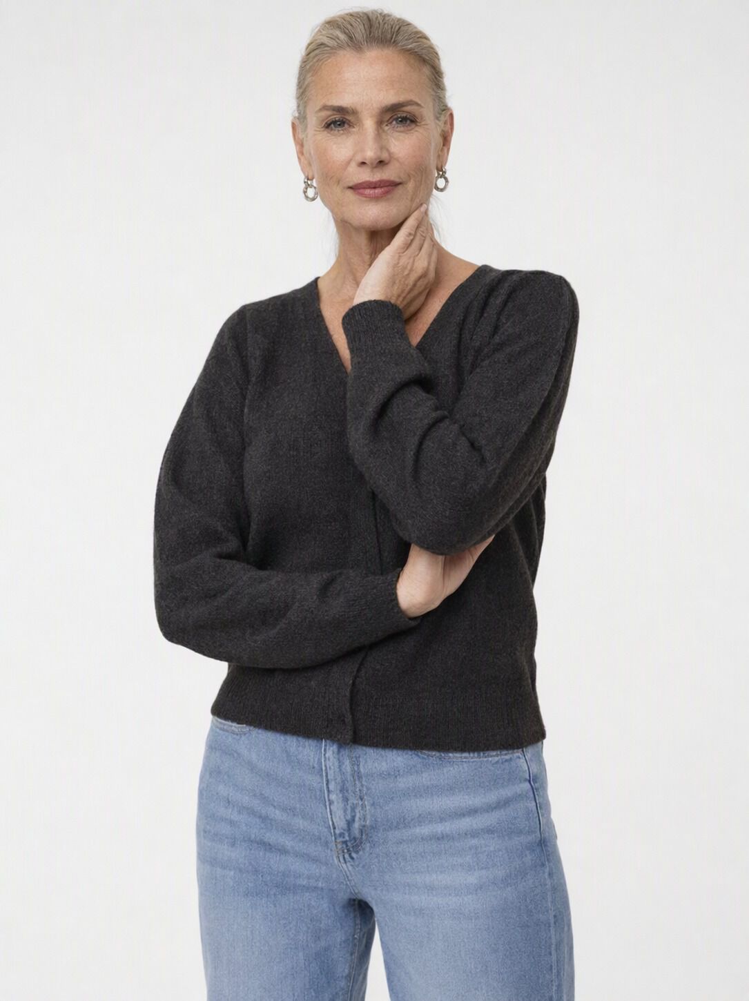 V-Neck Button Front Cardigan