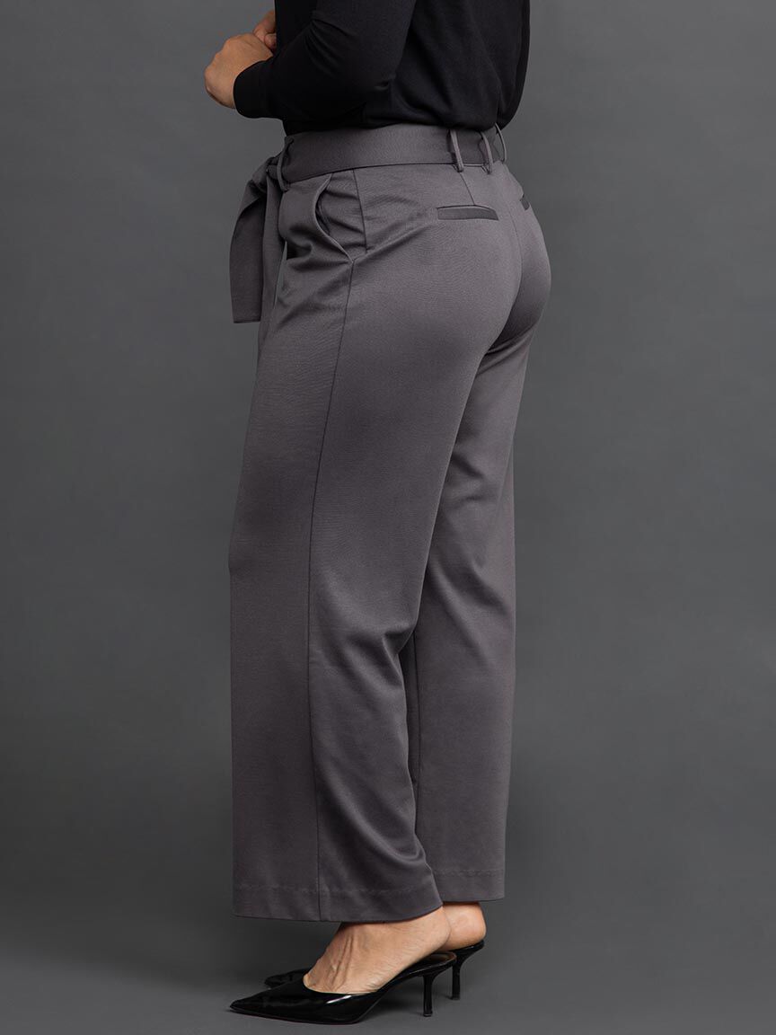 Wide Leg Pant w/ Tie-Up Belt  Image 3