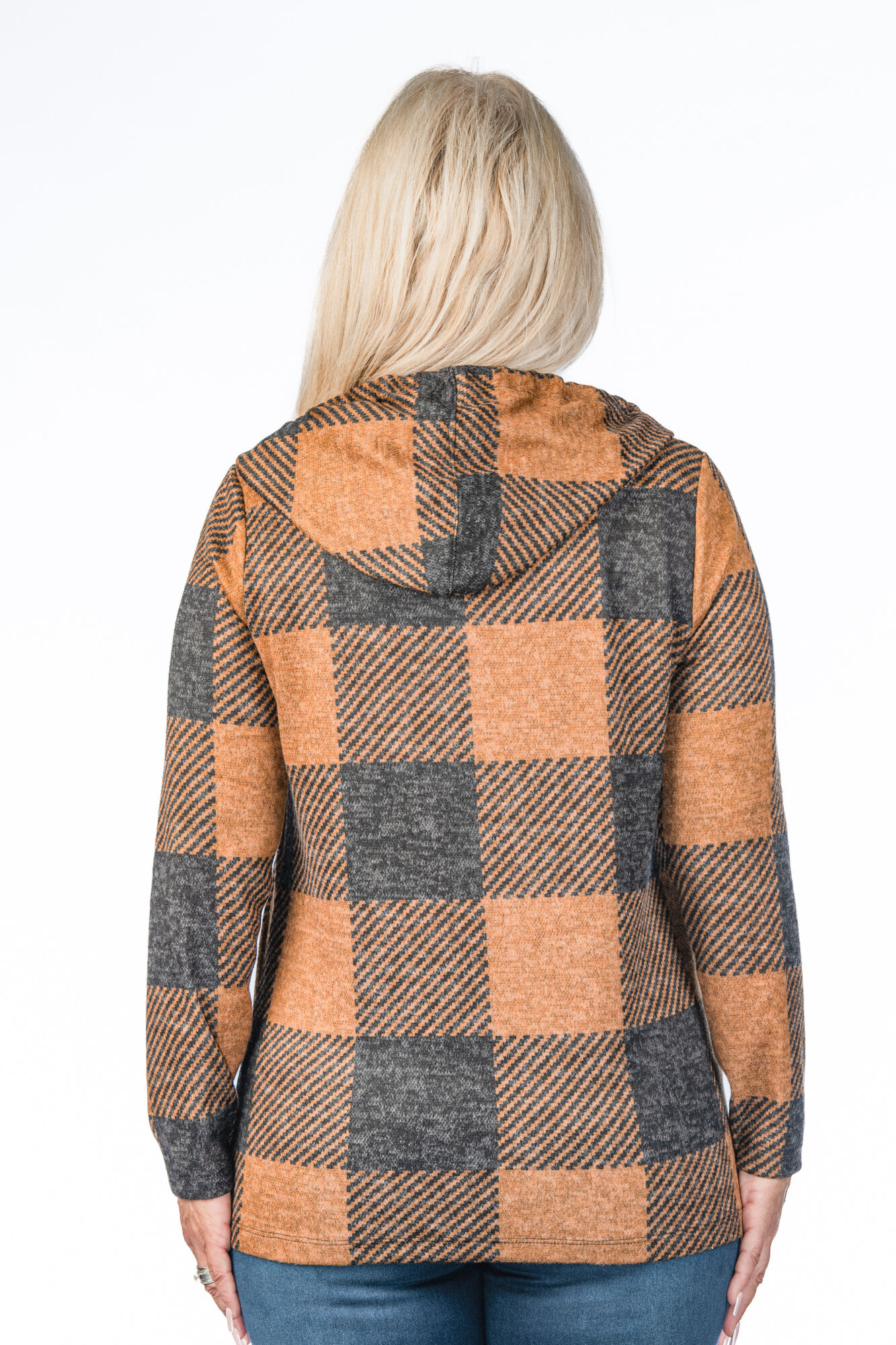 Plaid Hoodie Sweater  Image 2