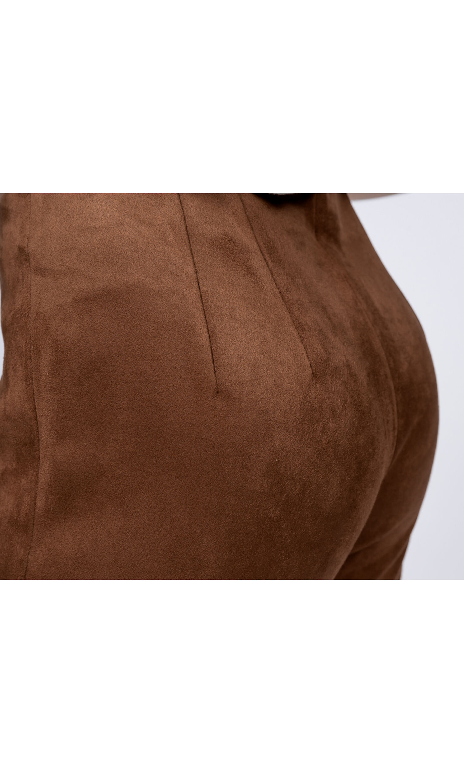 Pull-On Faux Suede Pants Image 3