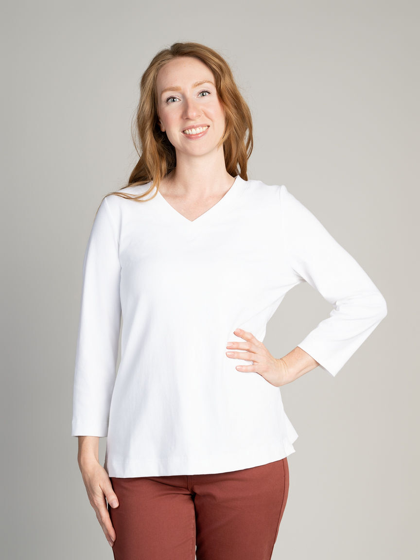 3/4 Sleeve V-Neck Top Image 2