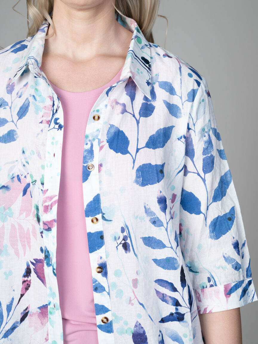 3/4 Sleeve Button Front Tunic