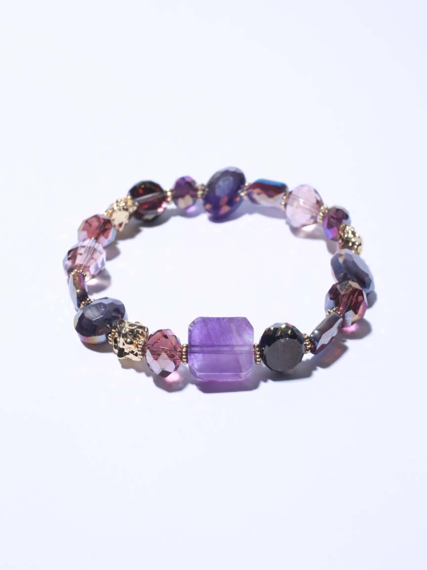 Elastic Bead and Stone Bracelet  Image 1