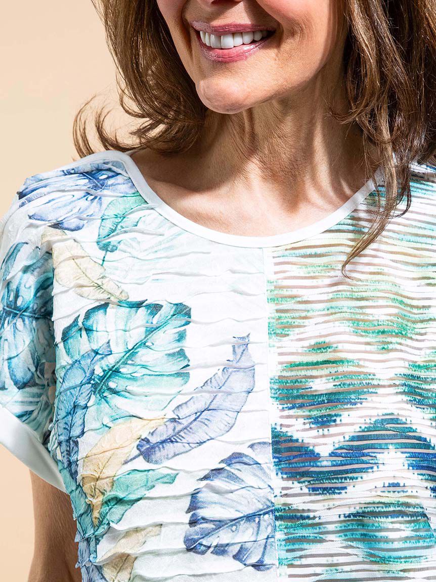 Palm Print Ruffle Tee Image 5