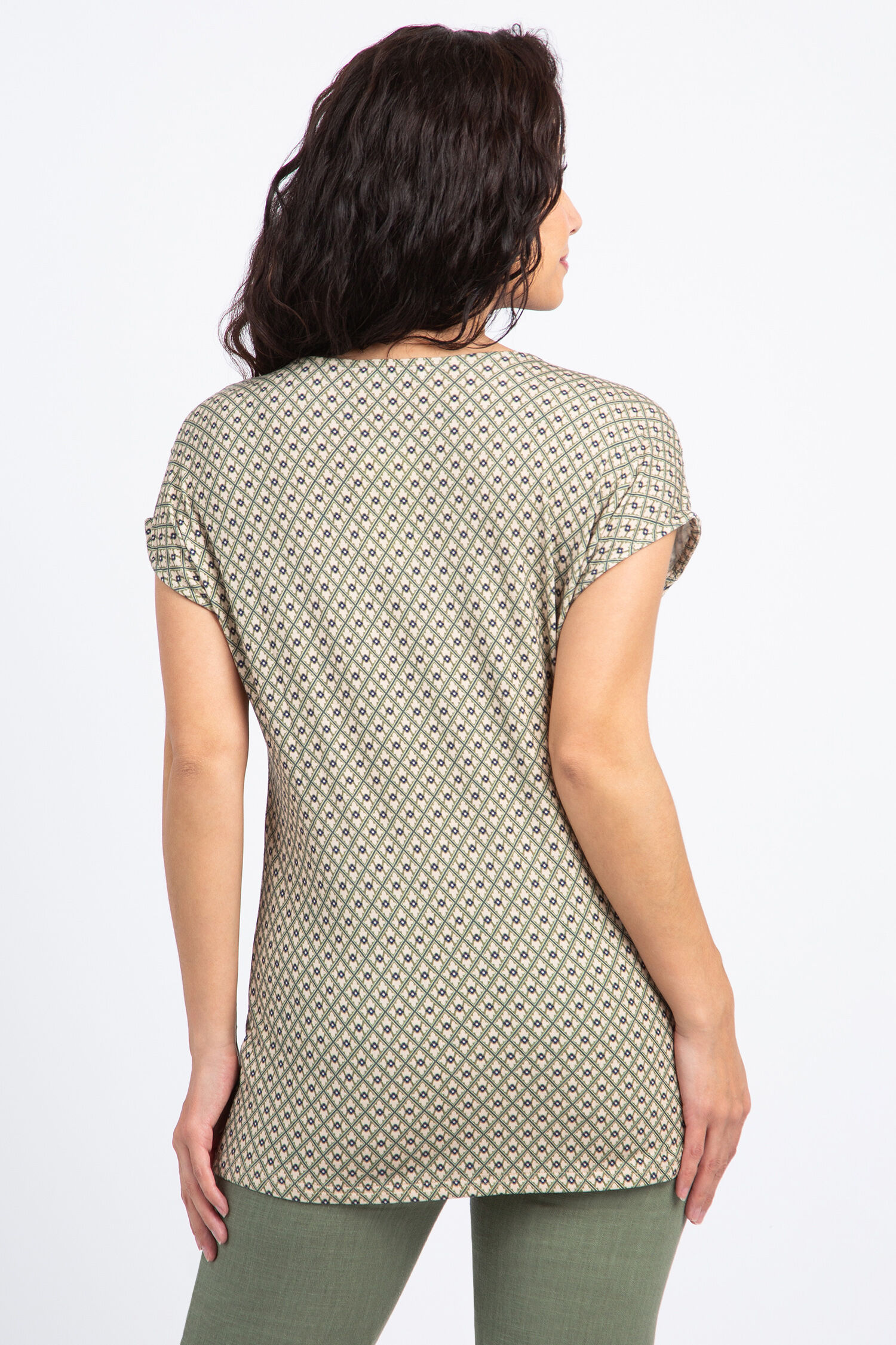 Diamond Print Cap Sleeve Top Image 4