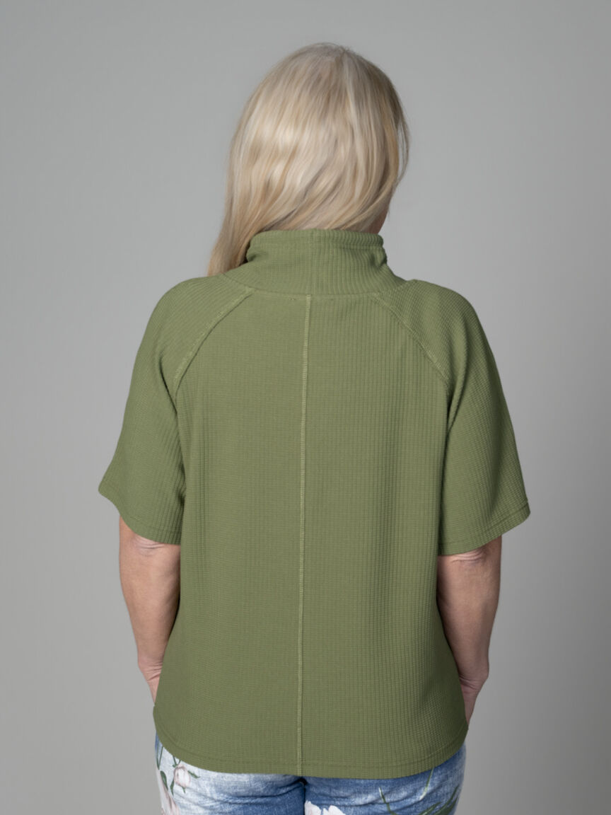 Short Sleeve Funnel Neck Top