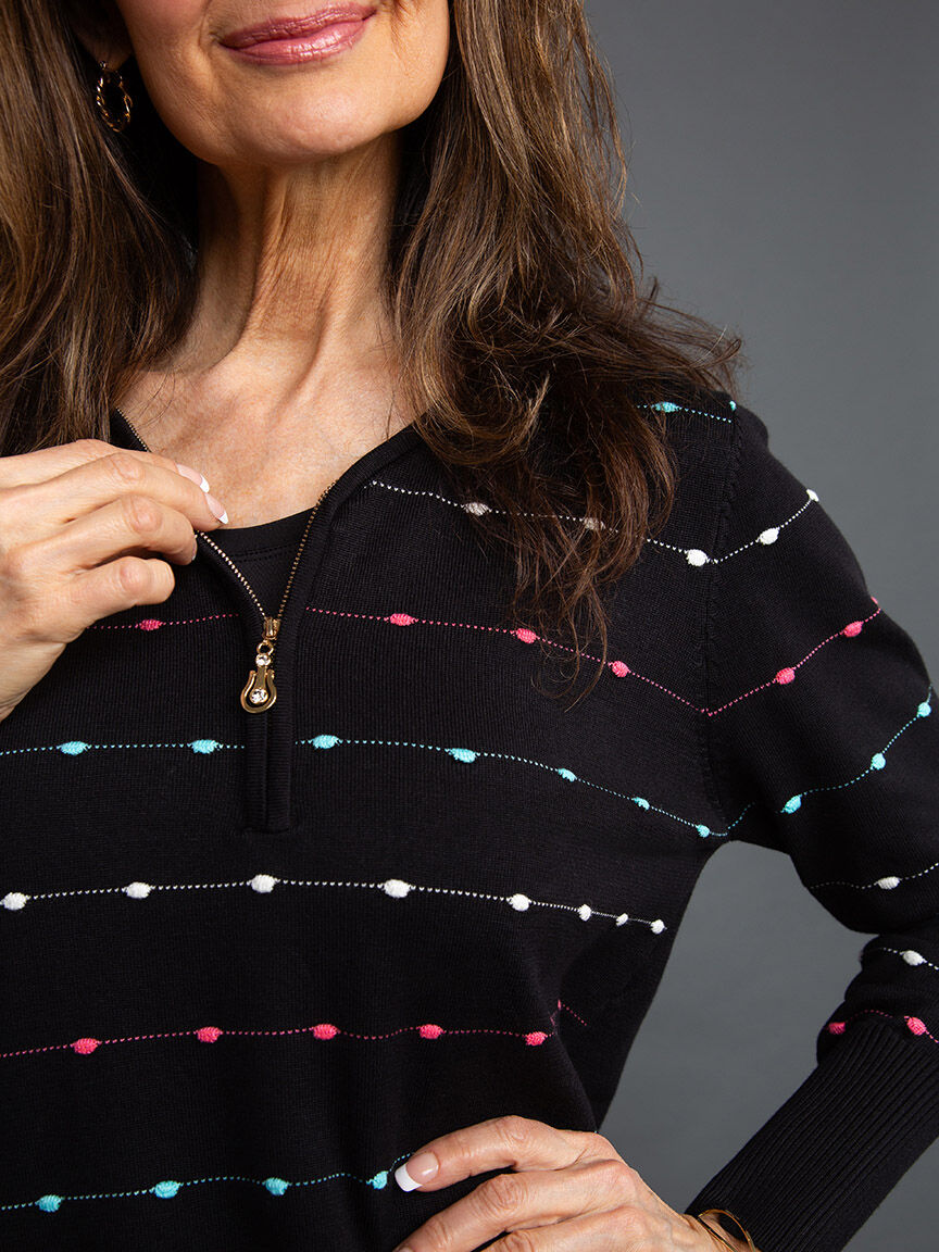 Long Sleeve Zip Neck Sweater Image 5