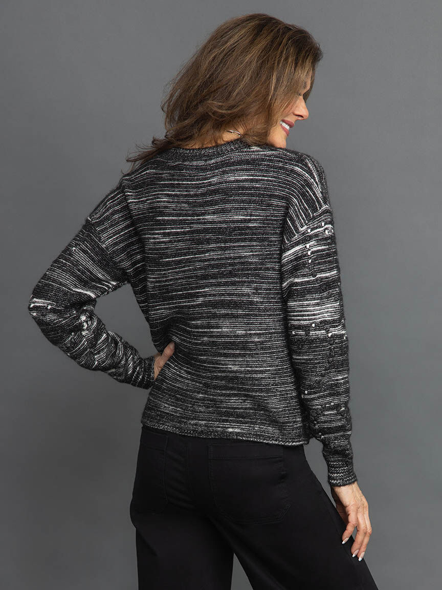 Boxy Cut Knit Heart Sweater Image 4