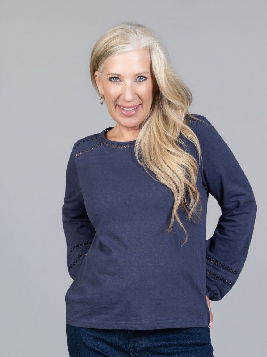 Tape Detail Crew Neck Top