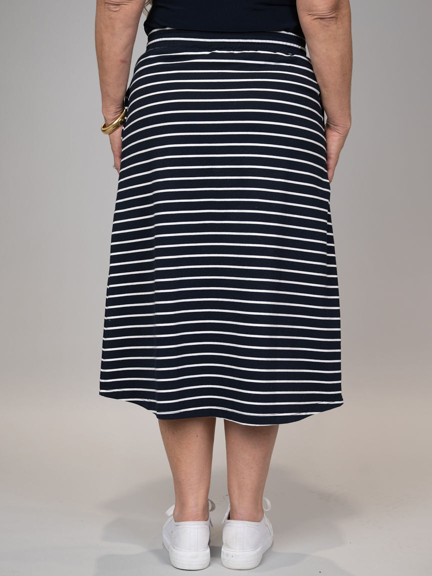 Pull-On Striped Skirt With Pockets Image 4