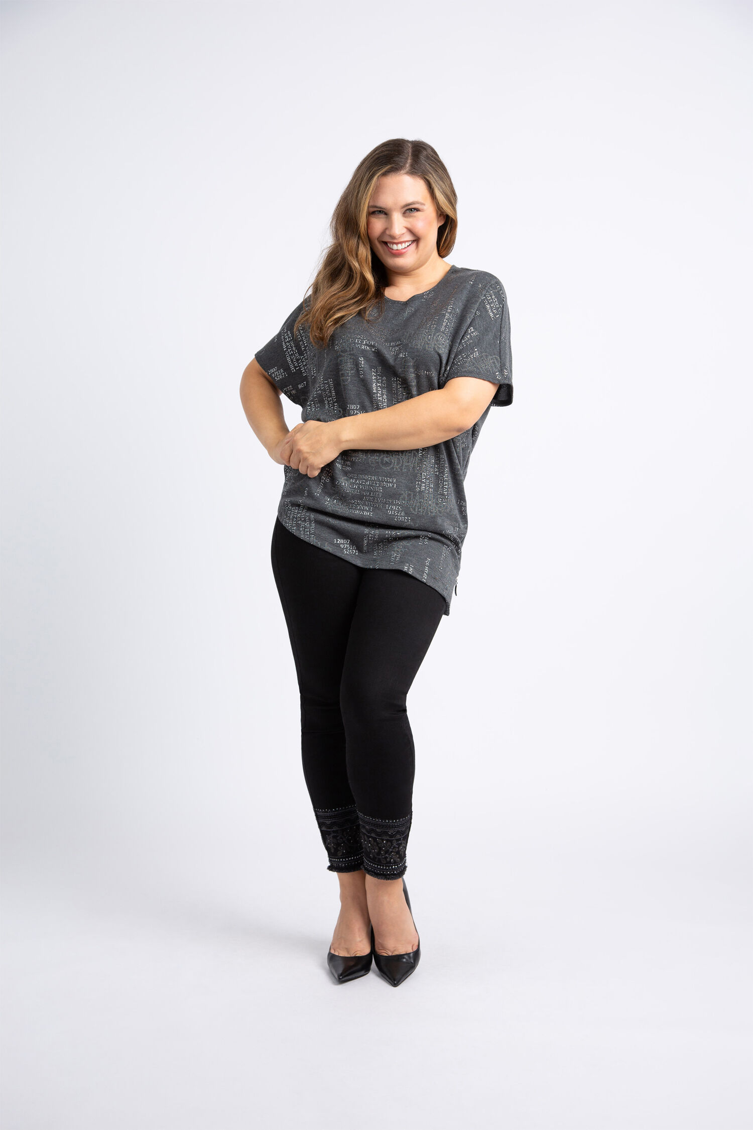 Embellished Side Zip Short Sleeve Top Image 1