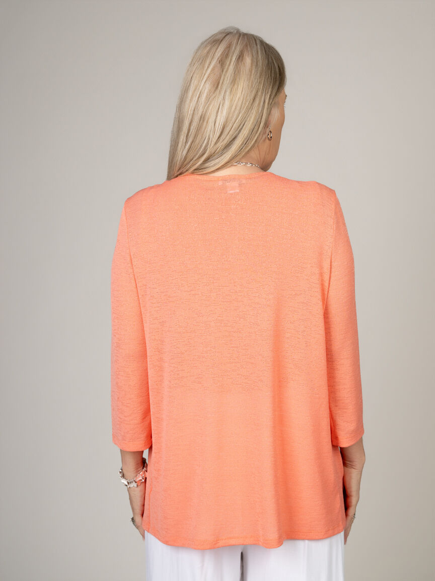 3/4 Sleeve Open Front Cardigan