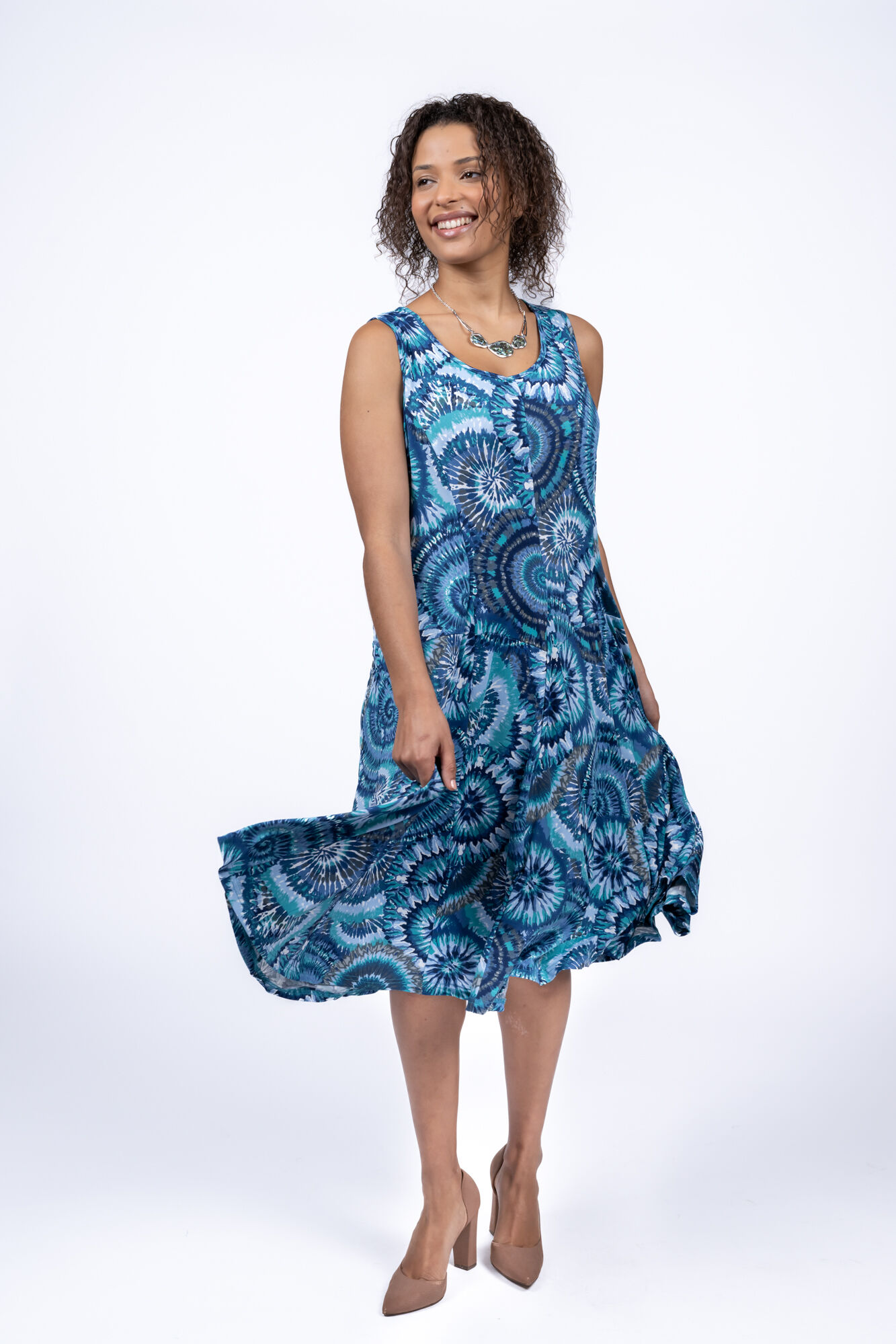 Sleeveless Midi Skater Dress Image 2