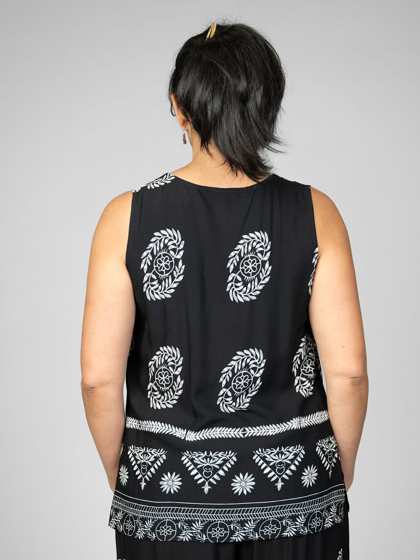 Sleeveless Flowy V-Neck Top Image 2