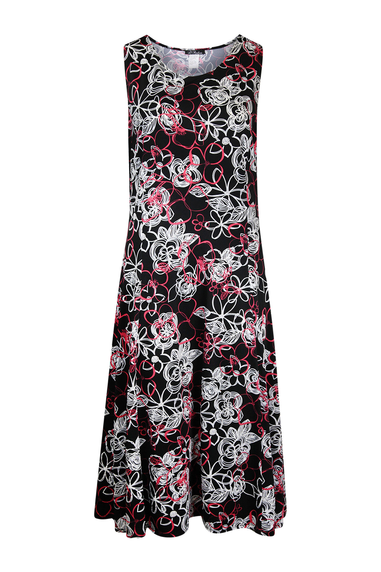 Sleeveless Puff Print Swing Dress Image 1