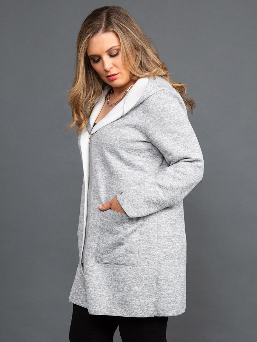 Hooded Zip-Up Coatigan Image 2