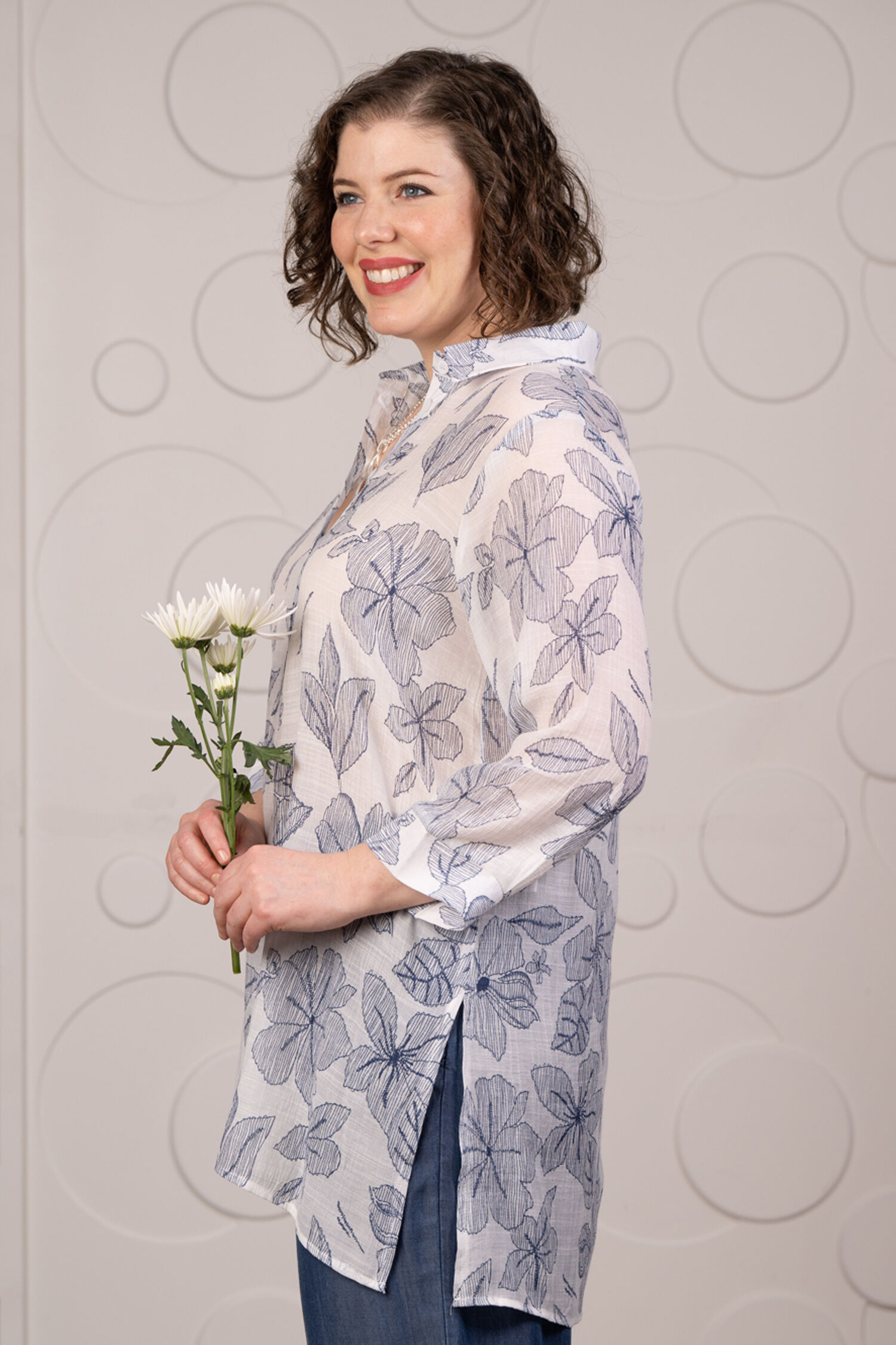 Button-Up Floral Tunic Image 4