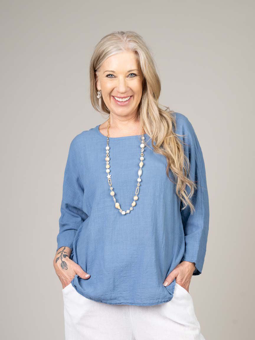 3/4 Sleeve Flowy Top Image 2