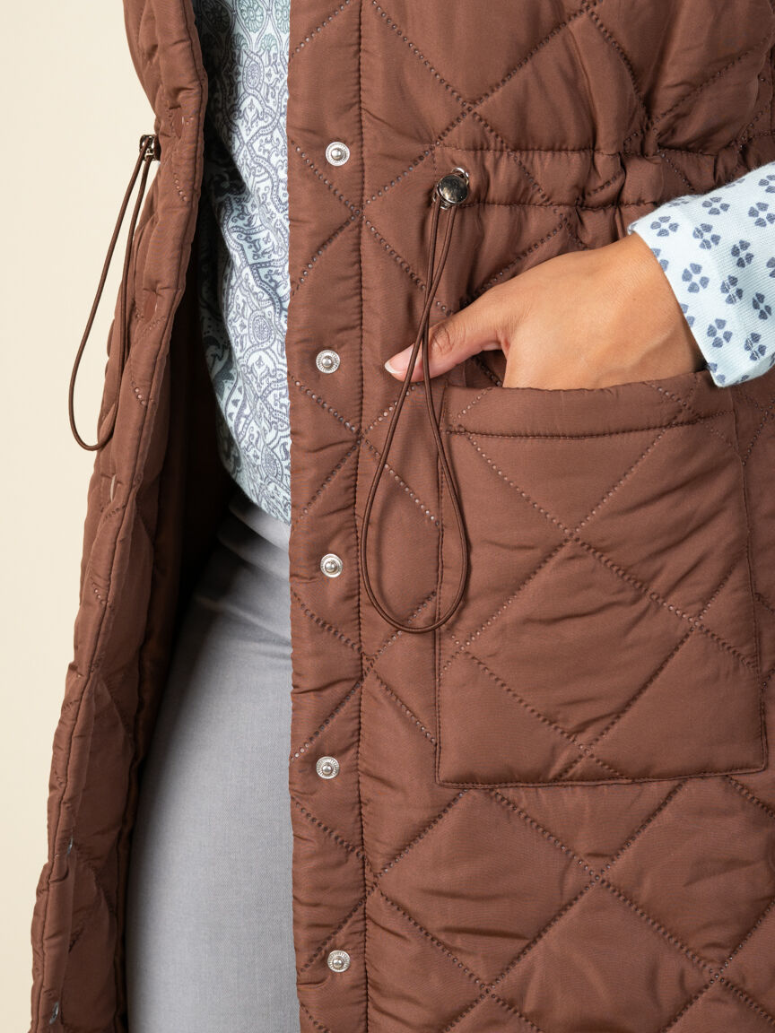 Long Diamond Quilted Vest