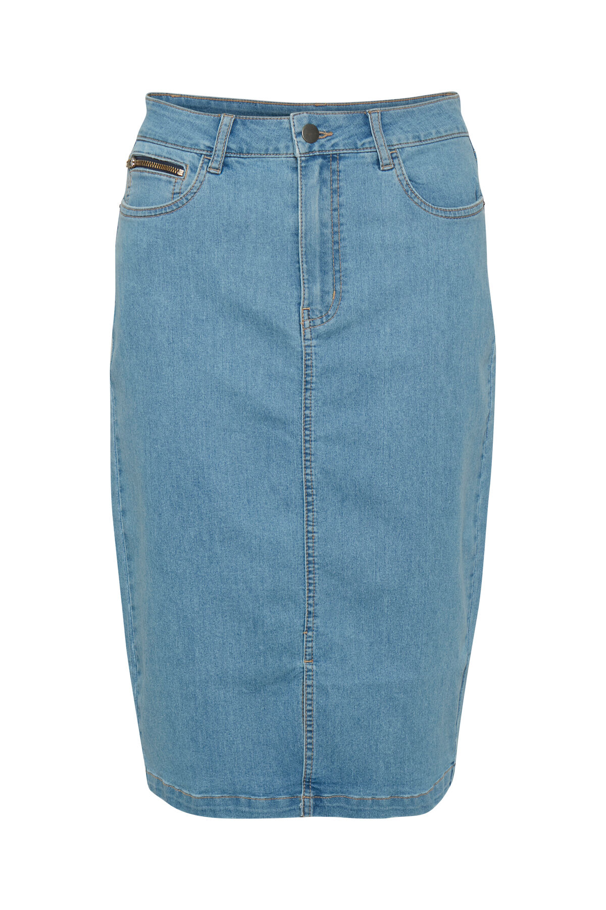 Kaffe Atalin Denim Skirt Midi Length Image 5