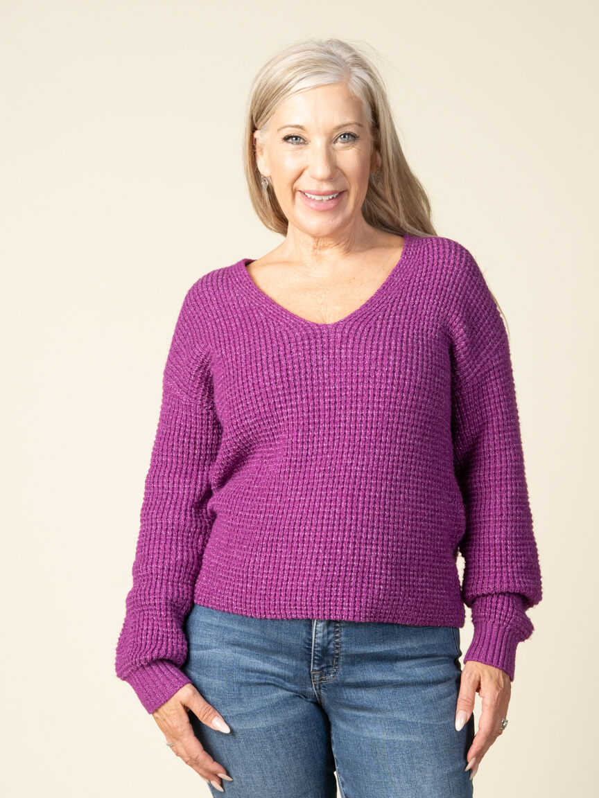 Soft Touch Drop Shoulder V-Neck Sweater