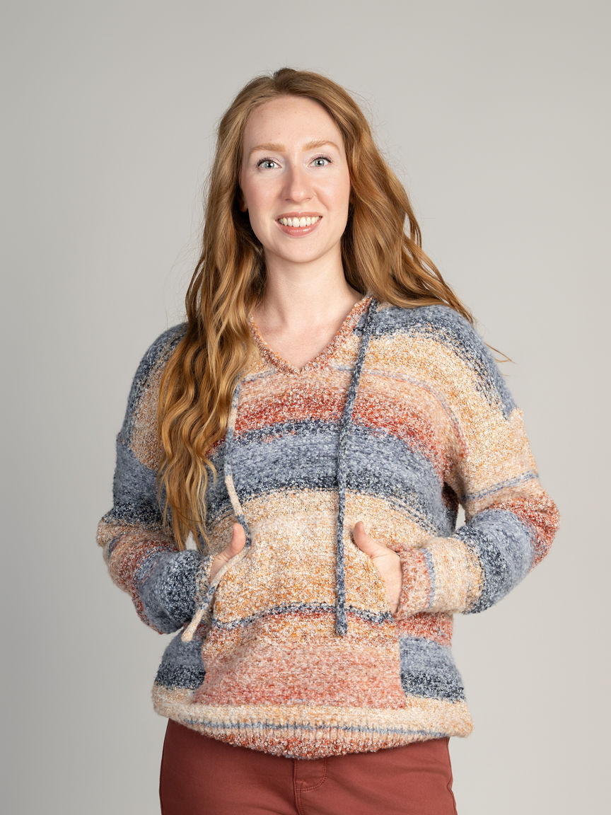 Boucl&eacute; Knit Hooded Sweater