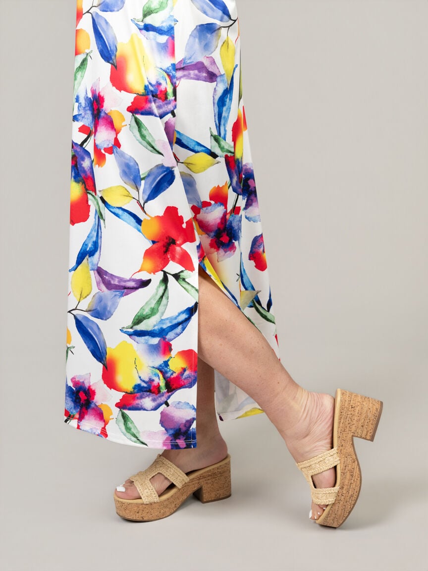 Long Luxe Sleeveless Dress with Side Slits