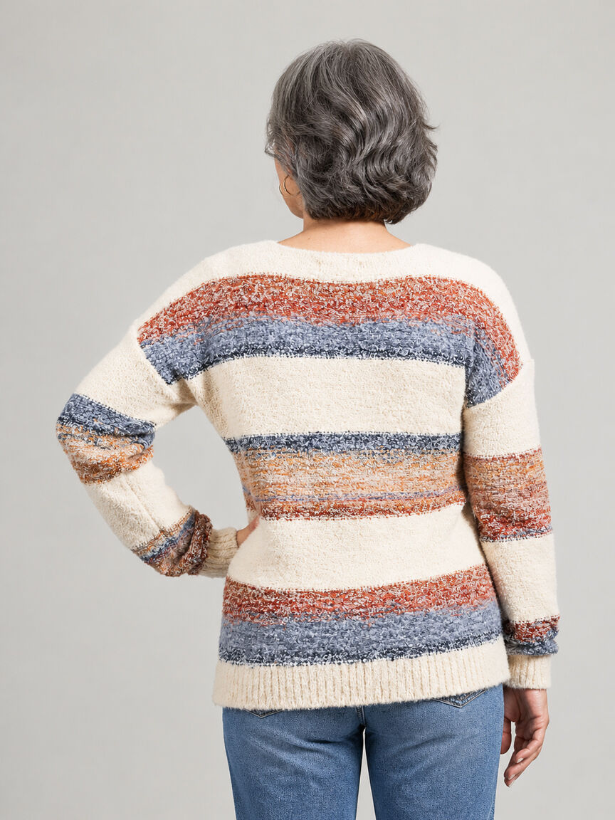 Boucle Yarn V-Neck Sweater