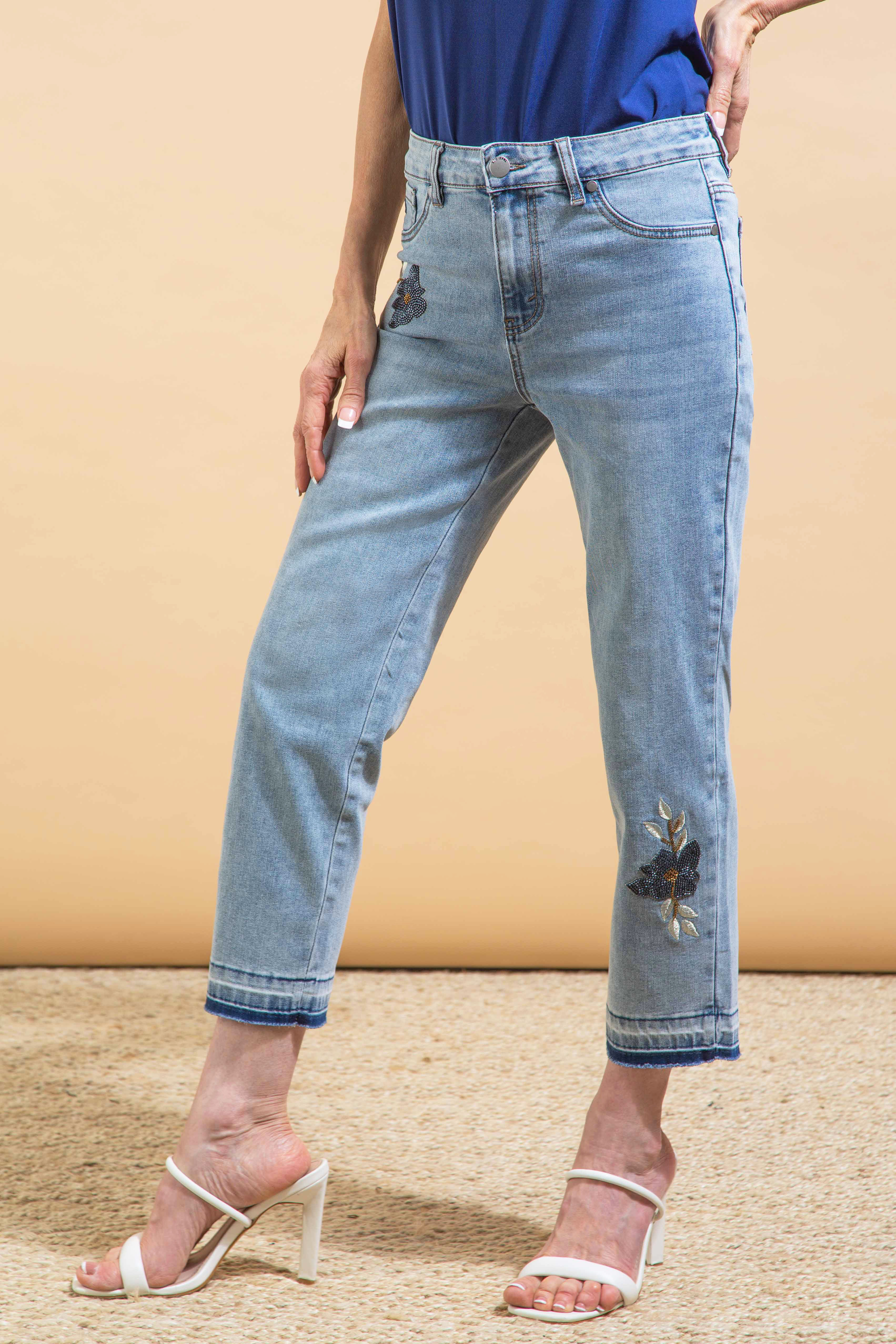 Gigi Embroidered Ankle Jeans Image 1