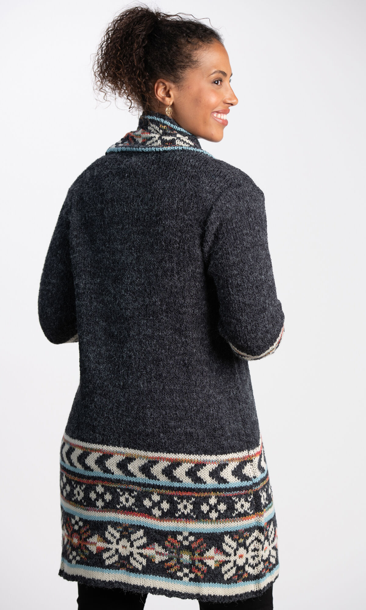 Open Front Long Knit Cardigan  Image 6